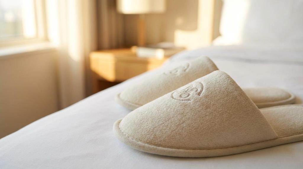 Hotel slippers med logo – private label til hoteller og spa