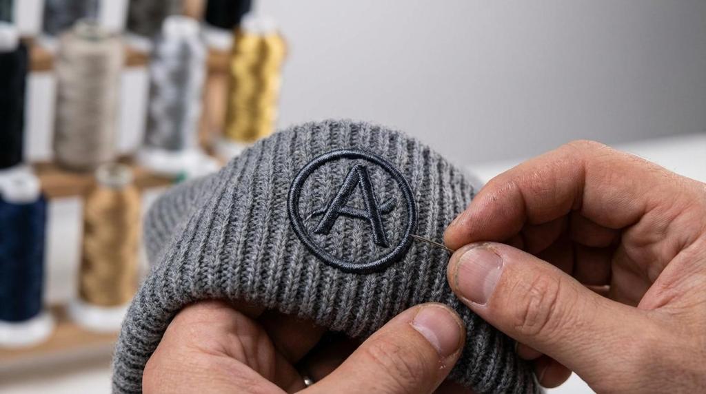 Huer med logo producent: Broderi, garnkvaliteter og pasformer