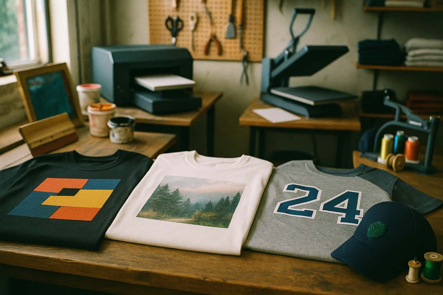 Trykmetoder til tøj: Screenprint vs. DTG vs. transfer vs. broderi